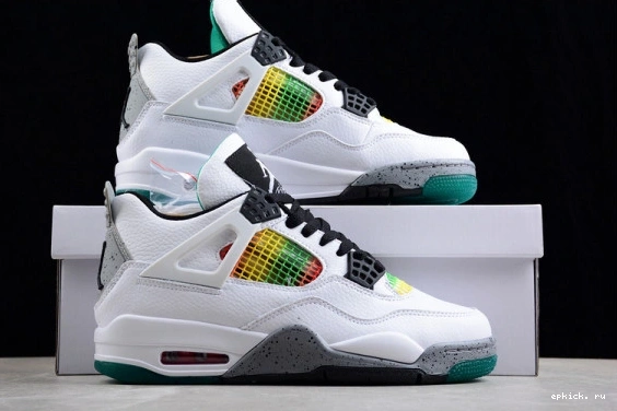 Cheap EP AQ9129-100 Jordan Green Rasta 4 Lucid AQ9129-100 Retro 0404